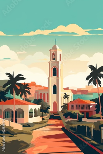 Barbados - Bridgetown retro poster (ai)