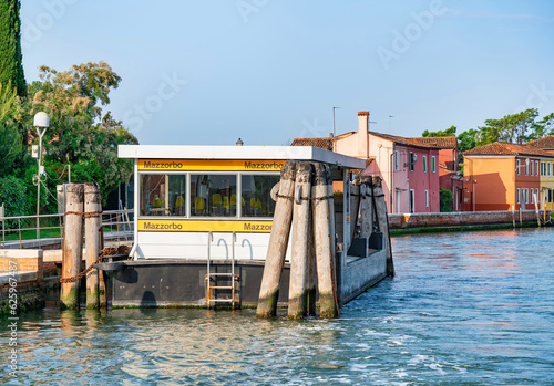 Mazzorbo vaporetto station in Venice Lagoon, Italy.