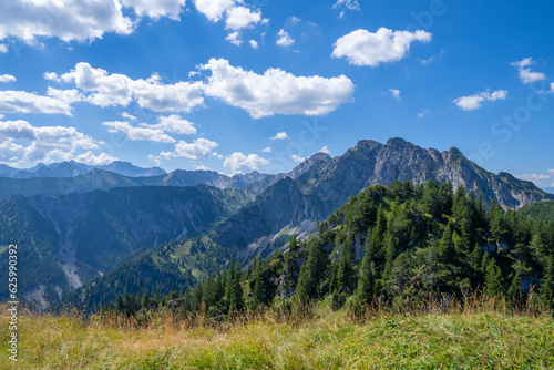 View from the Gurtisspitze in the Walgau Valley, Vorarlberg, Austria