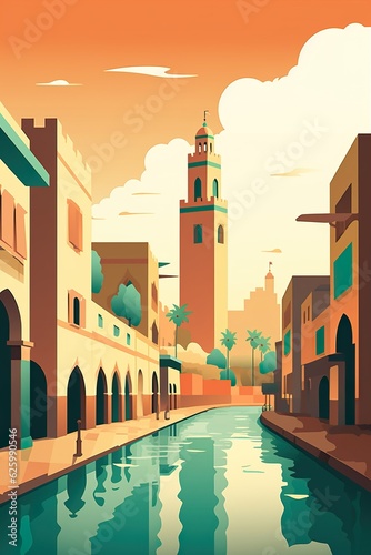 Morocco - Rabat retro poster (ai)