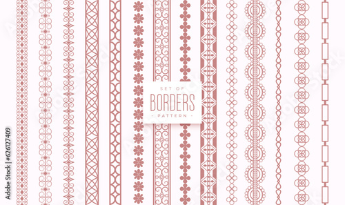 artistic style set of lace pattern border banner designs