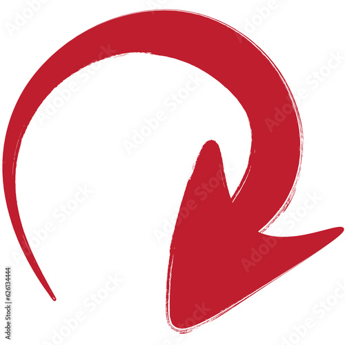Digital png illustration of spiral red arrow on transparent background