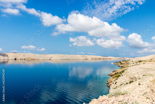 Rocky coast on the island of Pag in Croatia.