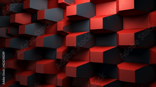 Abstract minimalist red wall background. Stylish modern design. Generative AI