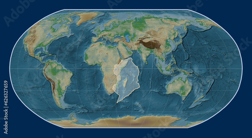 Somalian tectonic plate. Physical. Robinson.