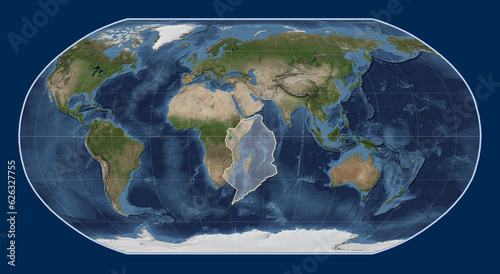 Somalian tectonic plate. Satellite. Robinson.