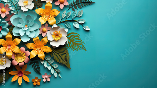 3d rendering of spring wallpaper. Generative Ai