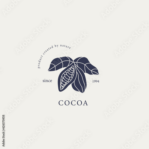 Flat vector cocoa branch illustration