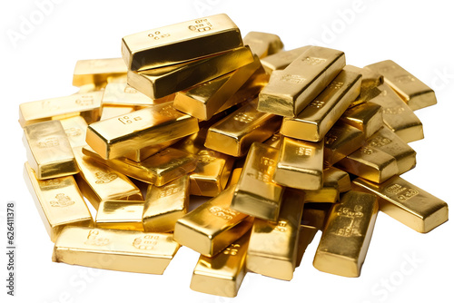 gold bars on white