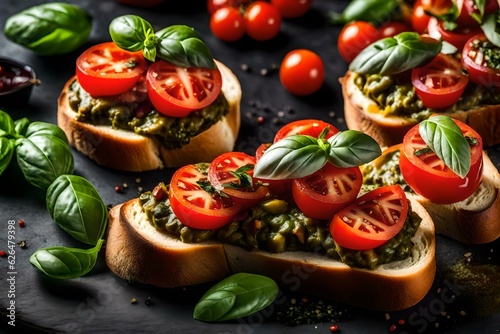 bruschetta with tomatoes generated by AI tool