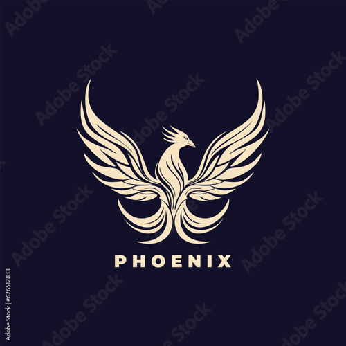 Simple and elegant phoenix wing logo animal abstract. Vector illustration.