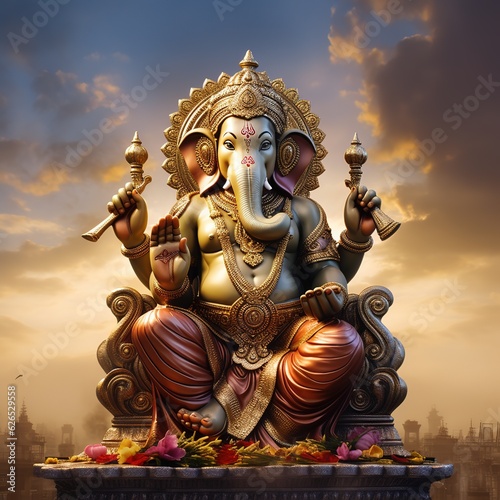 lord Ganesha for Ganpati Pooja on Ganesh chaturthi. Ai generated