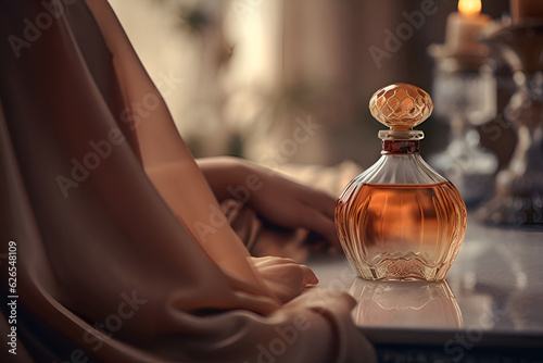 Bottle of Arabic oil perfume, Generative AI 3