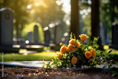 flowers on the grave