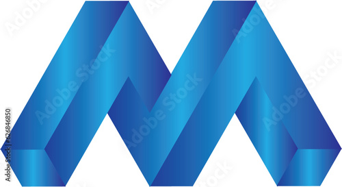 3d blue letter m , m letter logo, logo design in illustrator , new brand logo , graphic , brand logo design , ideas for logo ,m letter 