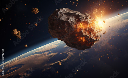 a meteorite hitting earth from space 