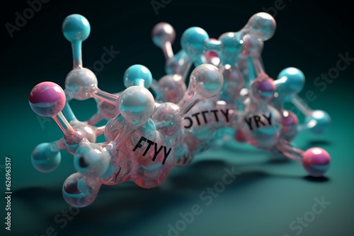 Illustration of a tert-butyl alcohol solvent molecule. Generative AI