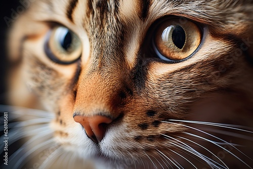 Close-Up Cat Eye Bright. Generative AI