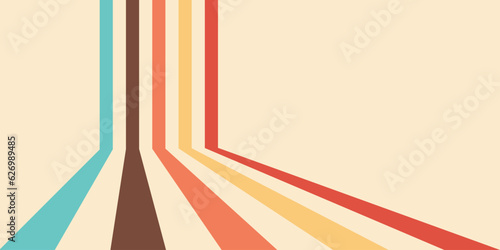 Colorful abstract perspective line stripes with 3d dimensional effect isolated on white.