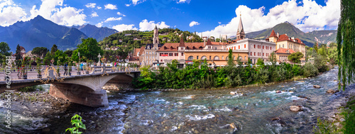 beautiful Merano town - popular town and spa resort in Italy in South Tyrol, Bolzano province