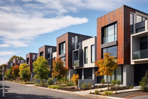 Melbourne, Victoria's suburban areas are witnessing the development of brick veneer townhouses.