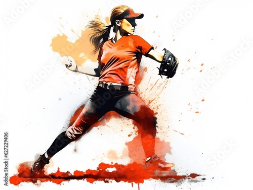 Girls Fast Pitch Softball illustration