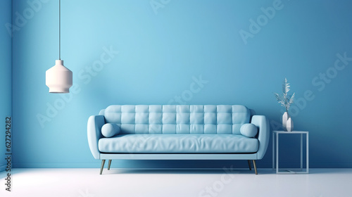 minimal design appartment, modern living-room, colourful furniture, perpendicular composition, center perspective, very detailed, photorealistic, photographic, couch