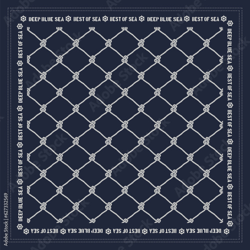 Blue marine cool style graphic for bandana or any design