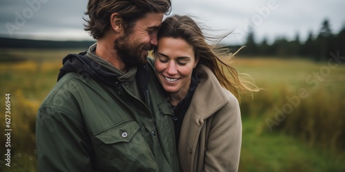 Cute couple living in the countryside.