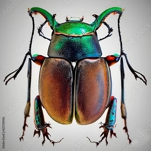 big beetle close up, fantastic insects, AI generated