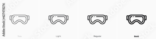 diving googles icon. Thin, Light, Regular And Bold style design isolated on white background