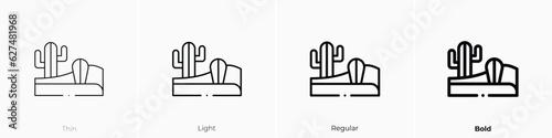 cactus icon. Thin, Light, Regular And Bold style design isolated on white background