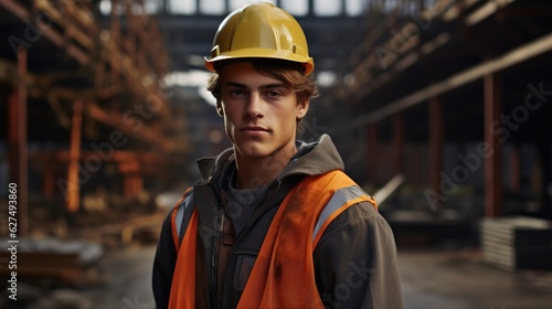 portrait of a young construction worker