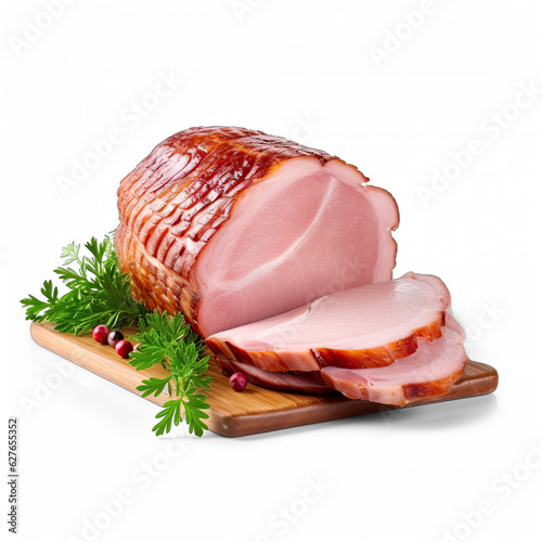 Christmas ham isolated on transparent background 