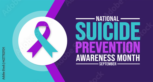 September is National Suicide Prevention Awareness Month background template. Holiday concept. background, banner, placard, card, and poster design template with text inscription and standard color.