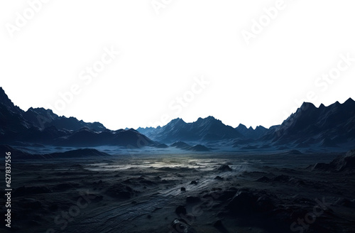 moon surface. Isolated transparent PNG. Alien landscape. desert landscape.