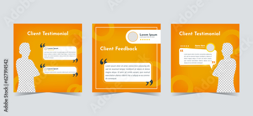 Client feedback orcustomer review testimonial social media banner post template