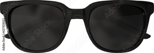 Digital png illustration of black sunglasses on transparent background
