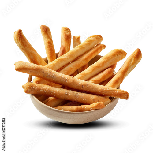  Breadsticks on a white background