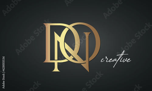 luxury letters DNO golden logo icon premium monogram, creative royal logo design