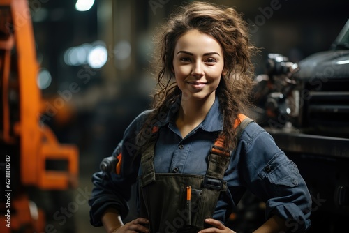 Kobieta mechanik w warsztacie