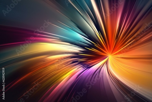 An energetic background with colorful, abstract motion blur. Generative AI