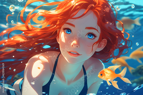 mermaid in the sea