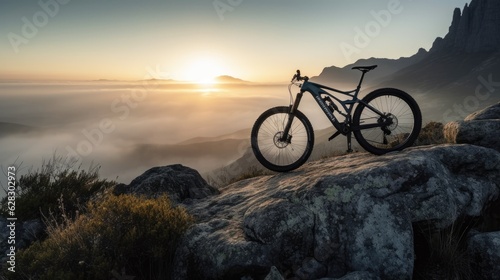 trek racing bicycle on the cliff