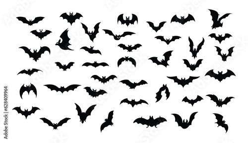 Collection of halloween bats silhouettes