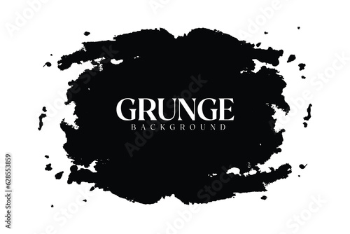 Black color grunge paint brush strokes with white color background design vector file