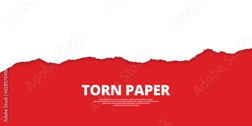 Vector abstract torn paper red color ripped paper background poster banner, design vector file