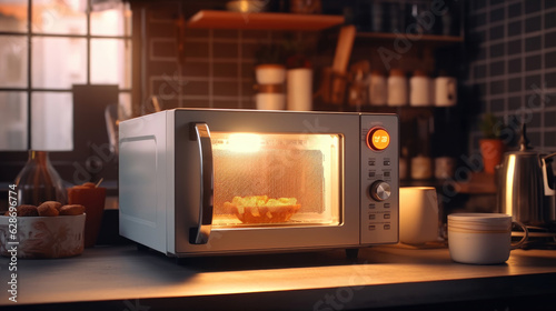 A modern microwave in the kitchen