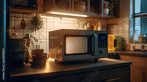 A modern microwave in the kitchen