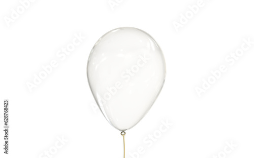 glossy transparent balloon upright 3D CAD rendering isolated 